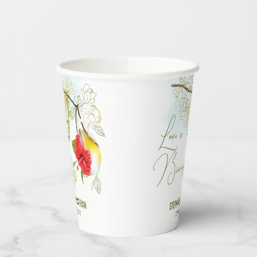 愛が育まれるコリブリのティーパーティー 紙コップ (左)