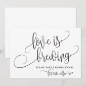 愛が育まれるコーヒーバー ウェディングサイン 招待状 (正面/裏面)