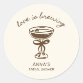 愛が育まれるコーヒー・エスプレッソ・ブライダルシャワー ラウンドシール (正面)