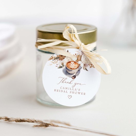 愛が育まれるコーヒー フラワーブライダルシャワー フェイバータグ