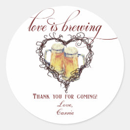 愛が育まれるゴシックハートビール ブライダルシャワー ラウンドシール