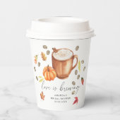 愛が育まれるパンプキンコーヒーのブライダルシャワー 紙コップ (裏面)