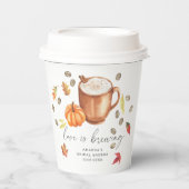愛が育まれるパンプキンコーヒーのブライダルシャワー 紙コップ (正面)