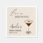 愛が育まれる エスプレッソマティーニ ブライダルシャワー スタンダードカクテルナプキン (正面)