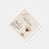 愛が育まれる エスプレッソマティーニ ブライダルシャワー スタンダードカクテルナプキン (角)