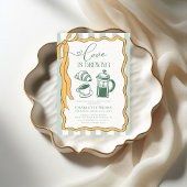 愛が育まれる スクリブル コーヒー ブライダルシャワー 招待状