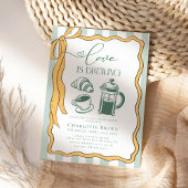 愛が育まれる スクリブル コーヒー ブライダルシャワー 招待状