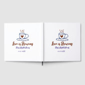 愛が育まれる ブラウン×ブルーのウェディングシャワー〈お名前追加可〉 ゲストブック (全面)