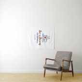 愛が育まれる ブラウン×ブルーのウェディングシャワー〈お名前追加可〉 タペストリー (インサイチュ(横))