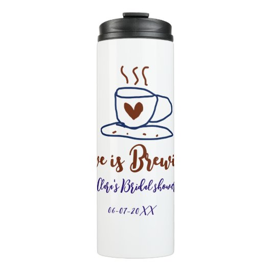 愛が育まれる ブラウン×ブルーのウェディングシャワー〈お名前追加可〉 タンブラー (正面)