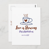 愛が育まれる ブラウン×ブルーのウェディングシャワー〈お名前追加可〉 ポストカード (正面/裏面)