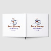 愛が育まれる ブラウン ブルー ブライダル シャワー 名前を追加 ゲストブック (全面)