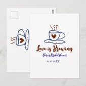 愛が育まれる ブラウン ブルー ブライダル シャワー 名前を追加 ポストカード (正面/裏面)