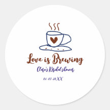 愛が育まれる ブラウン ブルー ブライダル シャワー 名前を追加