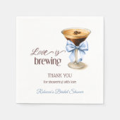 愛が育まれる ブルーボウコーヒーのブライダルシャワー スタンダードカクテルナプキン (正面)