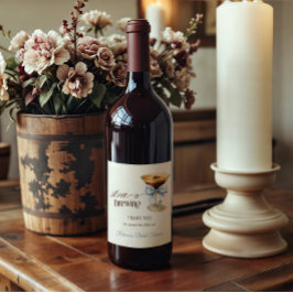 愛が育まれる ブルーボウコーヒーのブライダルシャワー ワインラベル