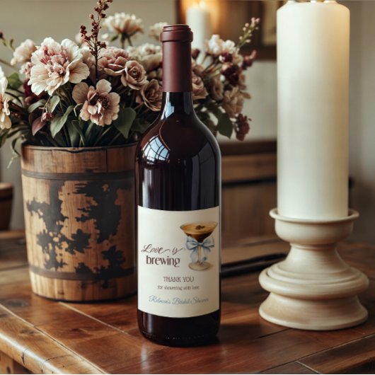 愛が育まれる ブルーボウコーヒーのブライダルシャワー ワインラベル