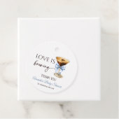 愛が育まれる ブルー コケッテ ボウ ブライズ シャワー フェイバータグ (インサイチュ)