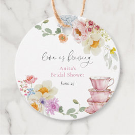 『愛が育まれる』ワイルドフラワーティーブライダルシャワー フェイバータグ