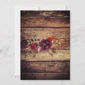 愛が育まれる | ワインレッドの茶葉 ブライダルシャワー 招待状 (裏面)