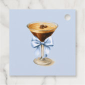 愛が育まれる 青いコケティエ ボウ ブライダルシャワー フェイバータグ (裏面)