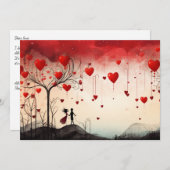 愛が育む：手紙を書こう - バレンタインカード シーズンカード (正面/裏面)