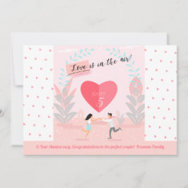 「愛が至るところに！」 恋に酔ったカップルの記念日 招待状