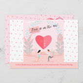 「愛が至るところに！」 恋に酔ったカップルの記念日 招待状 (正面/裏面)