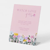 愛が花の種の恩恵を育てるのを見る 台座サイン (正面)