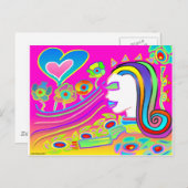 愛が花を咲かせる:夢の宇宙 ポストカード (正面/裏面)