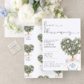 愛が花開くチャイノアイセリーピンクブライダルシャワー 招待状