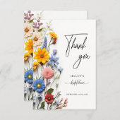愛が花開く春のフラワーブライダルシャワー サンキューカード (正面/裏面)
