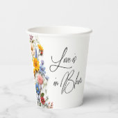 愛が花開く春のフラワーブライダルシャワー 紙コップ (裏面)