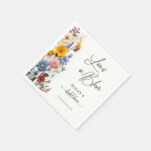 愛が花開く春の花嫁シャワー スタンダードカクテルナプキン (角)