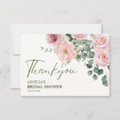 愛が花開く水彩花のブライダルシャワー サンキューカード (正面)
