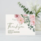 愛が花開く水彩花のブライダルシャワー サンキューカード (スタンド正面)