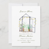 愛が花開く温室庭園 ブライダルシャワー 招待状 (正面)