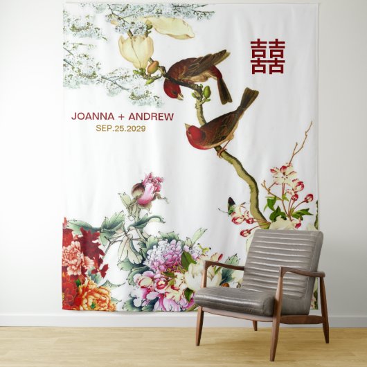 愛が花開く鳥と花の中国の結婚式 © タペストリー (インサイチュ)