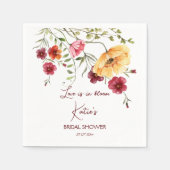 愛が花開く バーガンディの花 ブライダルシャワー スタンダードカクテルナプキン (正面)