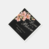 愛が花開く ピンクの桜 ブライダルシャワー スタンダードカクテルナプキン (角)