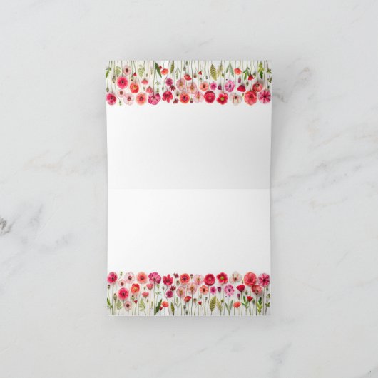 「愛が花開く」ブライダルシャワーの感謝カード サンキューカード (内部)