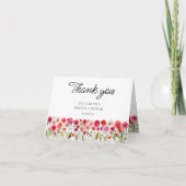 「愛が花開く」ブライダルシャワーの感謝カード サンキューカード (正面)