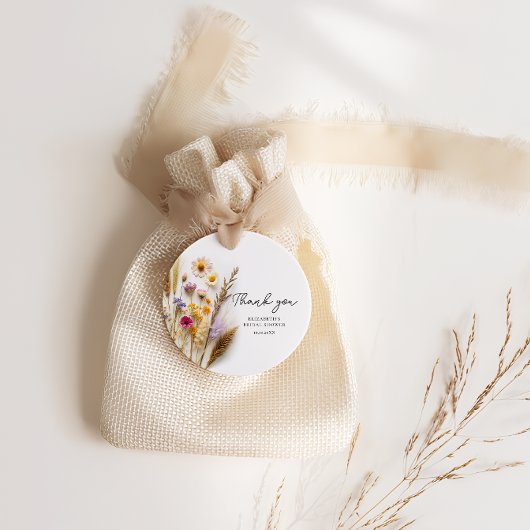 愛が花開く ブライダルシャワーの感謝 フェイバータグ