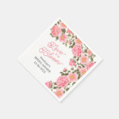 愛が花開く プレティー ピンク ワイルド ローズ スタンダードカクテルナプキン (角)