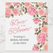 愛が花開く プレティー ピンク ワイルド ローズ ワインラベル (シングルラベル)