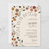 愛が花開く ラスティック フラワーブライダルシャワー 招待状 (正面)