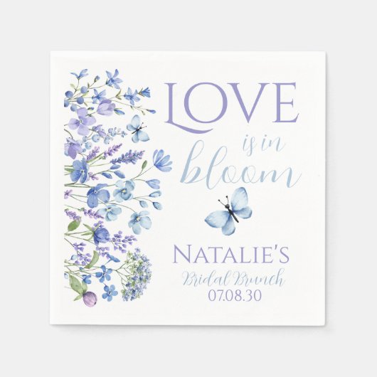 愛が花開く ワイルドフラワーの花束 ブライダルシャワー スタンダードカクテルナプキン (正面)
