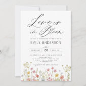 愛が花開く ワイルドフラワー ウェディング シャワー 招待状 (正面)