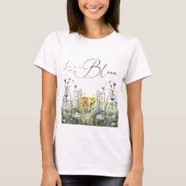 愛が花開く ワイルドフラワー ブーケ ブライズシャワー Tシャツ