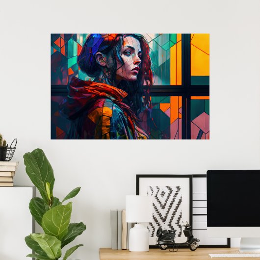 愛が芸術として美しい女性を生み出モダンす ポスター (ホームオフィス)